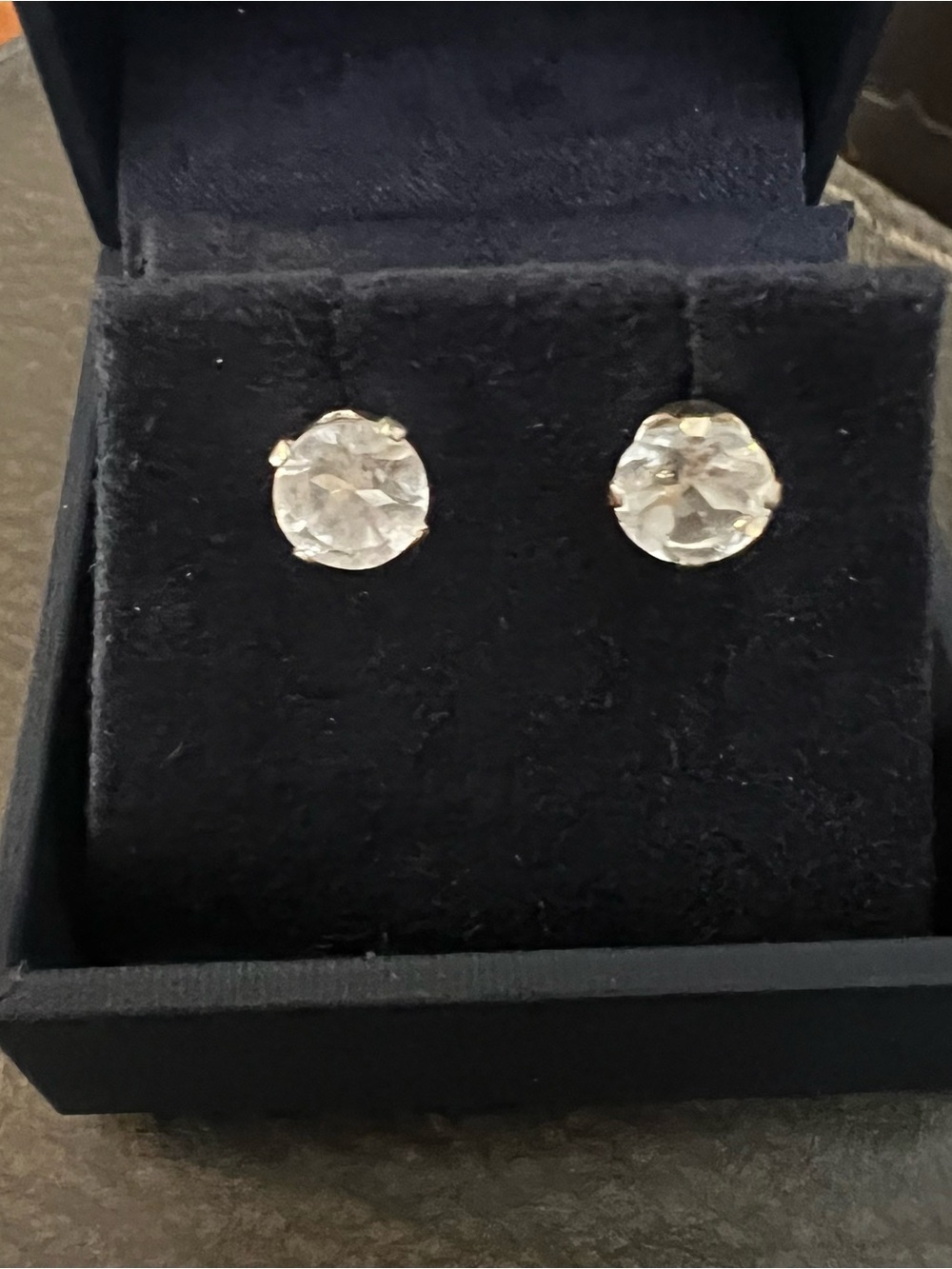 2ct White Topaz Studs in sterling silver.